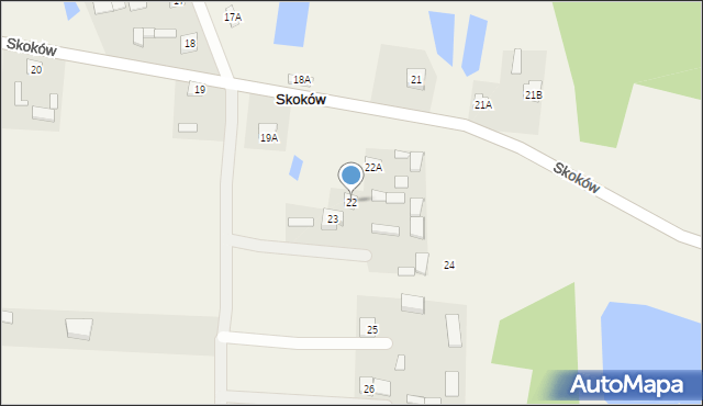 Skoków, Skoków, 22, mapa Skoków