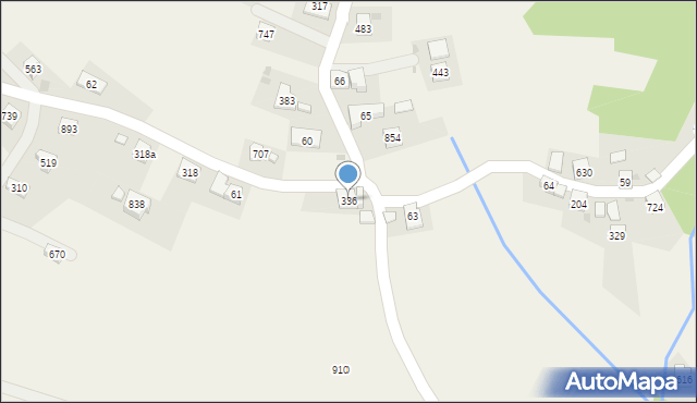 Skomielna Biała, Skomielna Biała, 336, mapa Skomielna Biała