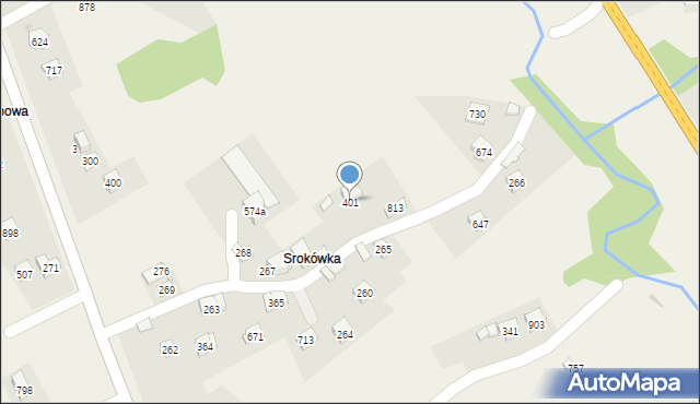 Skomielna Biała, Skomielna Biała, 401, mapa Skomielna Biała