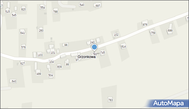 Skomielna Biała, Skomielna Biała, 741, mapa Skomielna Biała