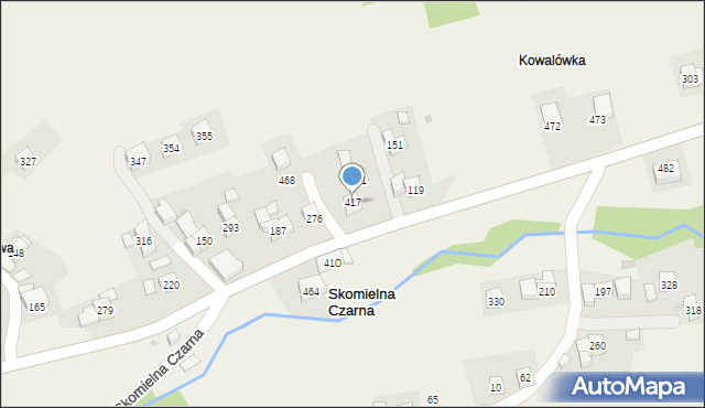 Skomielna Czarna, Skomielna Czarna, 417, mapa Skomielna Czarna