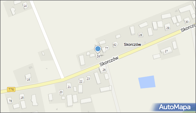 Skorczów, Skorczów, 24, mapa Skorczów