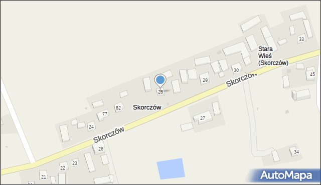 Skorczów, Skorczów, 28, mapa Skorczów