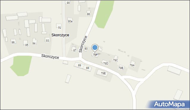 Skorczyce, Skorczyce, 79F, mapa Skorczyce