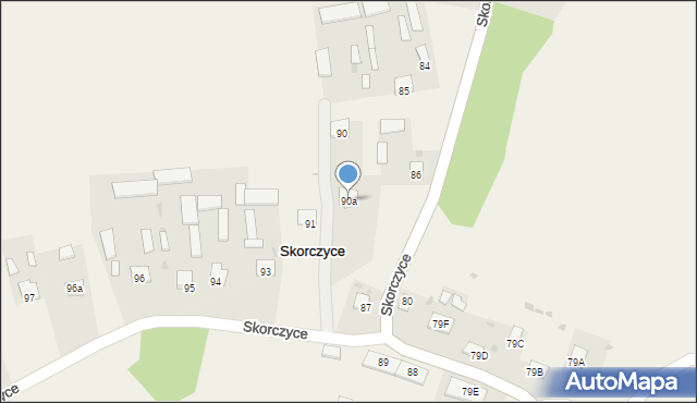 Skorczyce, Skorczyce, 90a, mapa Skorczyce