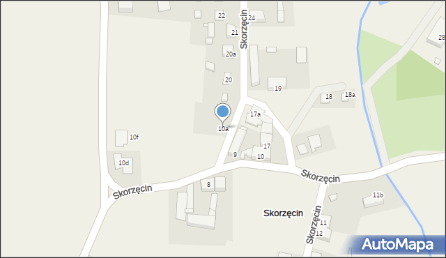 Skorzęcin, Skorzęcin, 10a, mapa Skorzęcin