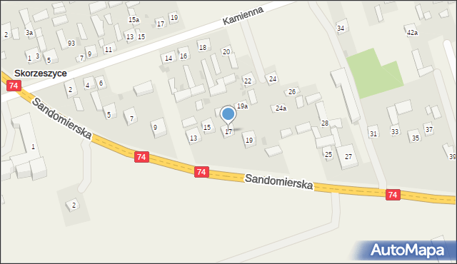 Skorzeszyce, Skorzeszyce, 100a, mapa Skorzeszyce