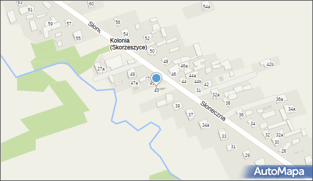 Skorzeszyce, Skorzeszyce, 30c, mapa Skorzeszyce