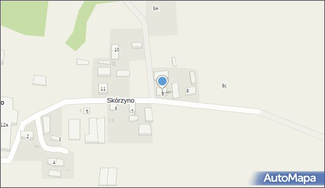 Skórzyno, Skórzyno, 9, mapa Skórzyno