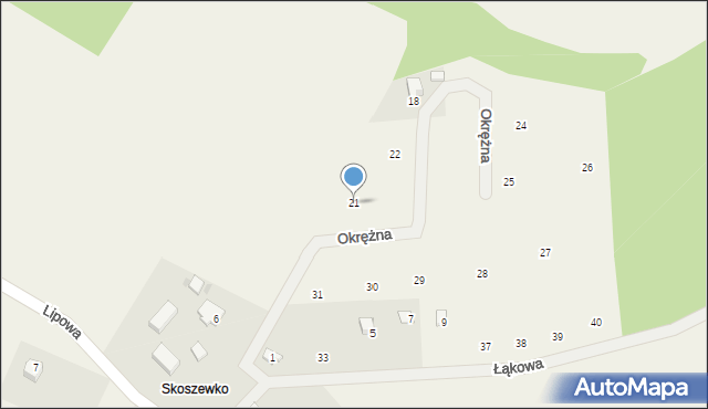 Skoszewo, Skoszewo, 21, mapa Skoszewo