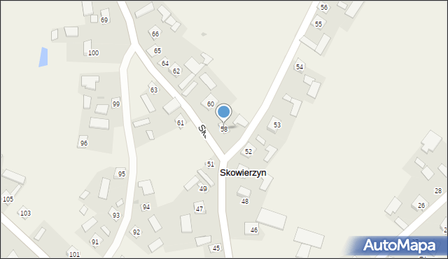 Skowierzyn, Skowierzyn, 58, mapa Skowierzyn