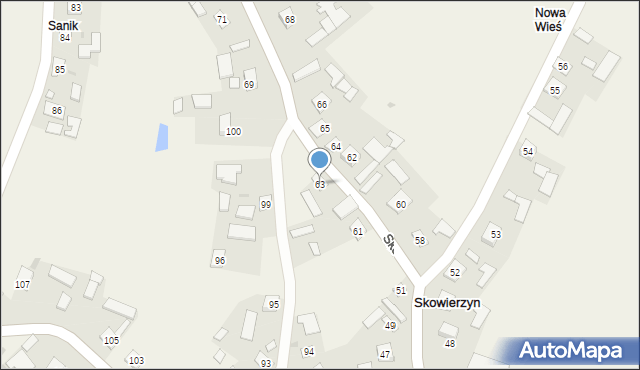 Skowierzyn, Skowierzyn, 63, mapa Skowierzyn