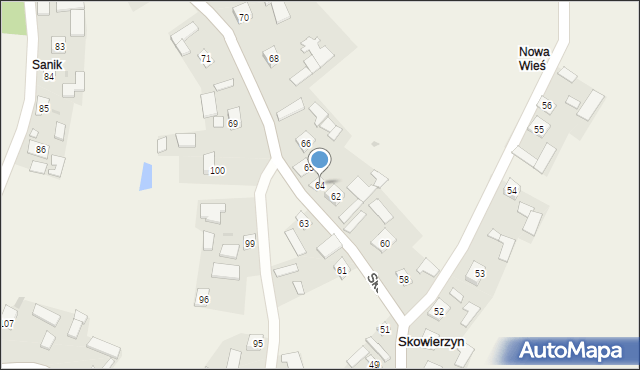 Skowierzyn, Skowierzyn, 64, mapa Skowierzyn