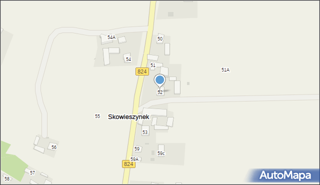 Skowieszynek, Skowieszynek, 52, mapa Skowieszynek