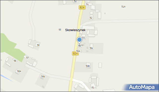 Skowieszynek, Skowieszynek, 59, mapa Skowieszynek