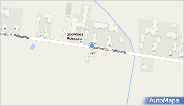 Skowroda Północna, Skowroda Północna, 24A, mapa Skowroda Północna