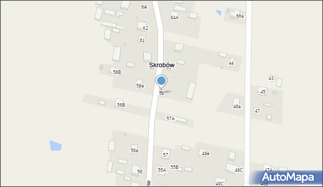 Skrobów, Skrobów, 58, mapa Skrobów