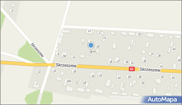 Skrzeszew, Skrzeszew, 15, mapa Skrzeszew