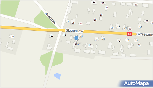 Skrzeszew, Skrzeszew, 16A, mapa Skrzeszew