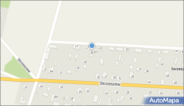 Skrzeszew, Skrzeszew, 21, mapa Skrzeszew