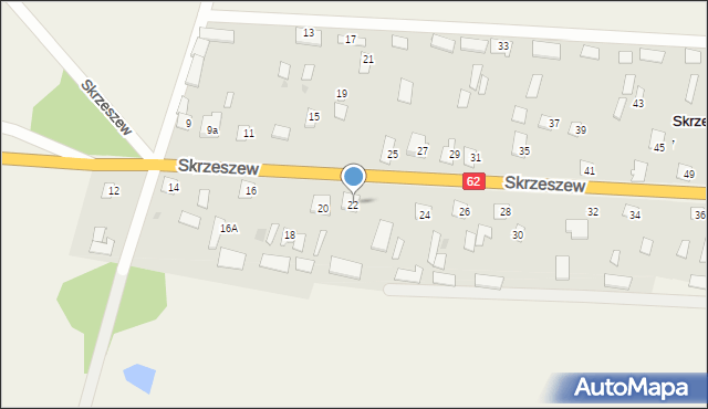 Skrzeszew, Skrzeszew, 22, mapa Skrzeszew