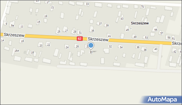 Skrzeszew, Skrzeszew, 30, mapa Skrzeszew