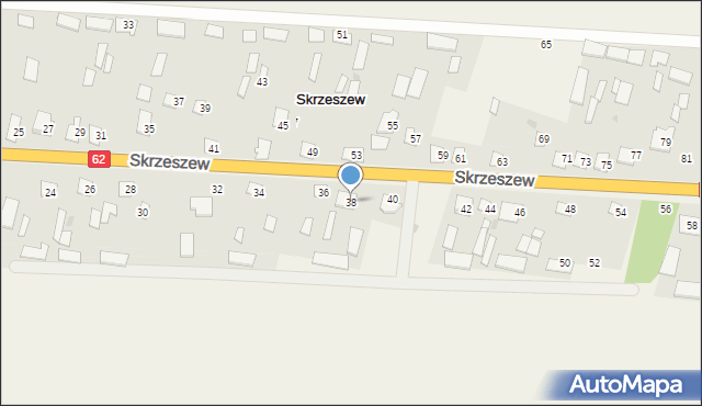 Skrzeszew, Skrzeszew, 38, mapa Skrzeszew