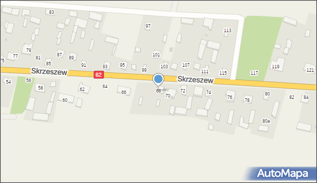Skrzeszew, Skrzeszew, 68, mapa Skrzeszew