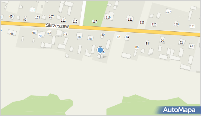 Skrzeszew, Skrzeszew, 80, mapa Skrzeszew