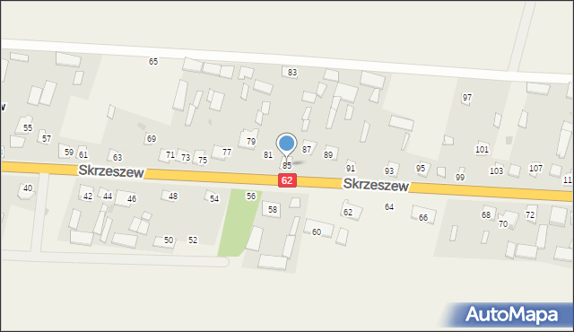 Skrzeszew, Skrzeszew, 85, mapa Skrzeszew