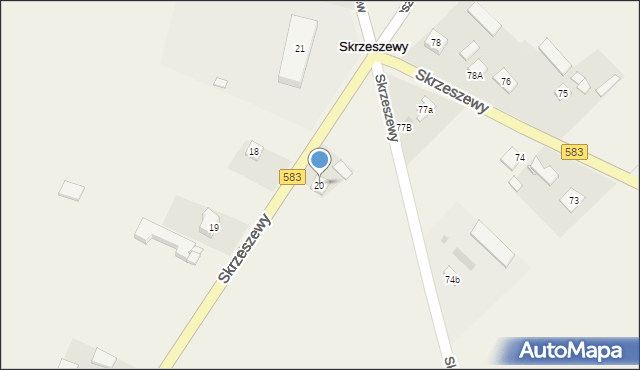 Skrzeszewy, Skrzeszewy, 20, mapa Skrzeszewy