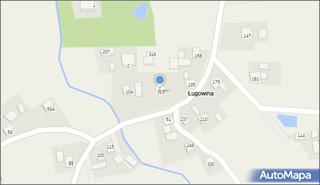 Skrzydlna, Skrzydlna, 313, mapa Skrzydlna