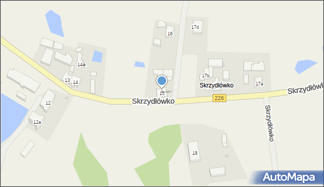 Skrzydłowo, Skrzydłówko, 15, mapa Skrzydłowo