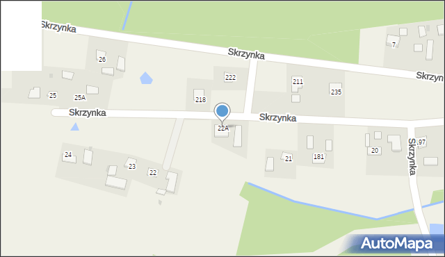 Skrzynka, Skrzynka, 22A, mapa Skrzynka