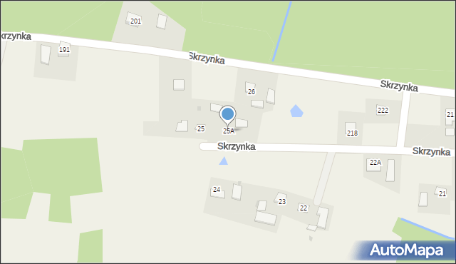 Skrzynka, Skrzynka, 25A, mapa Skrzynka