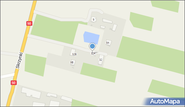 Skrzynki, Skrzynki, 32A, mapa Skrzynki