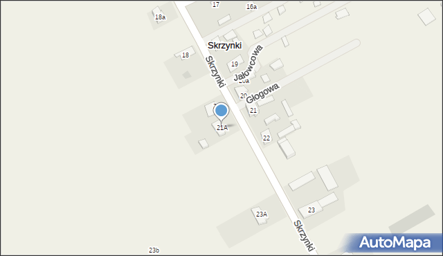 Skrzynki, Skrzynki, 21A, mapa Skrzynki