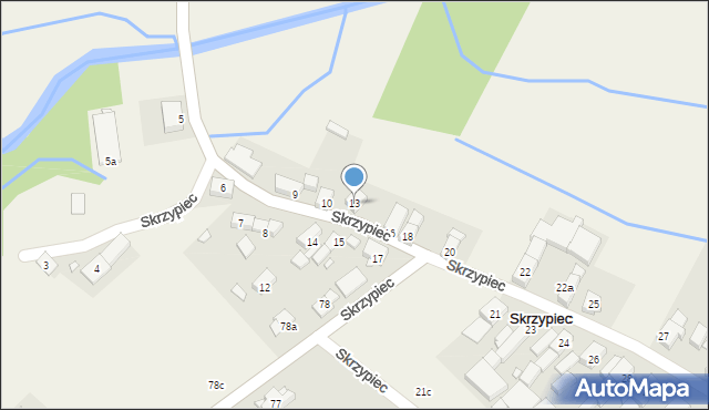 Skrzypiec, Skrzypiec, 13, mapa Skrzypiec