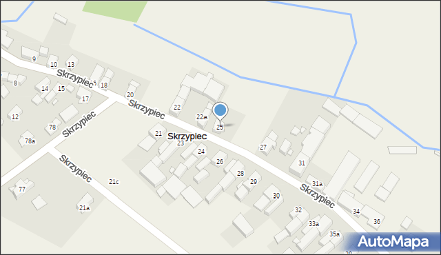 Skrzypiec, Skrzypiec, 25, mapa Skrzypiec