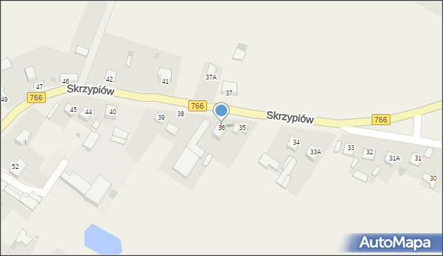 Skrzypiów, Skrzypiów, 36, mapa Skrzypiów