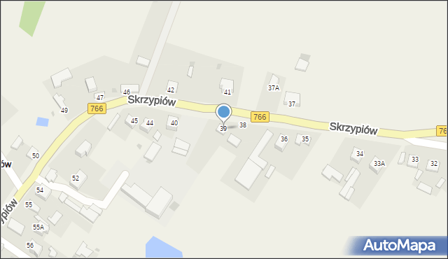 Skrzypiów, Skrzypiów, 39, mapa Skrzypiów