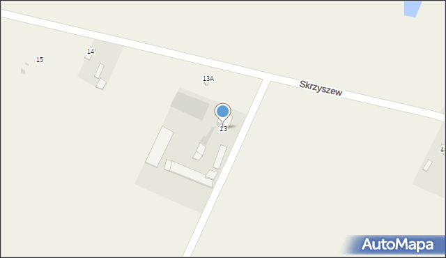 Skrzyszew, Skrzyszew, 13, mapa Skrzyszew