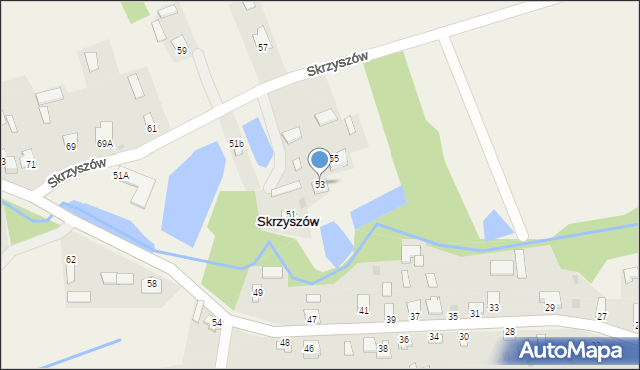 Skrzyszów, Skrzyszów, 53, mapa Skrzyszów