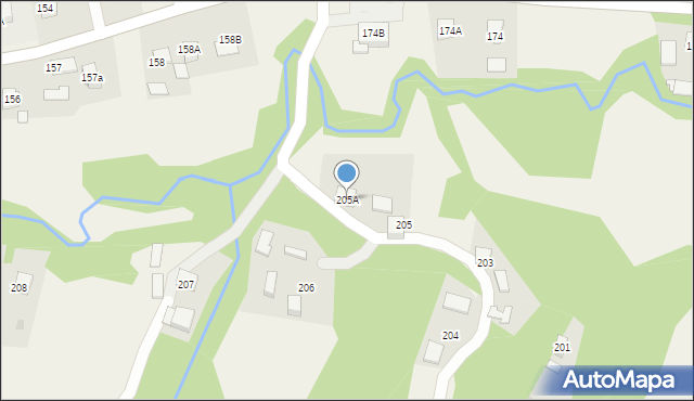 Skrzyszów, Skrzyszów, 205A, mapa Skrzyszów