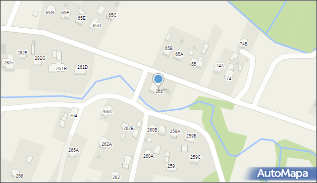 Skrzyszów, Skrzyszów, 261, mapa Skrzyszów
