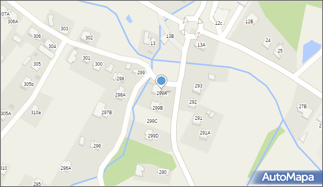 Skrzyszów, Skrzyszów, 299A, mapa Skrzyszów