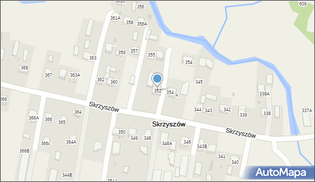 Skrzyszów, Skrzyszów, 352, mapa Skrzyszów