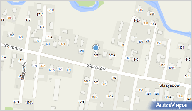 Skrzyszów, Skrzyszów, 367, mapa Skrzyszów