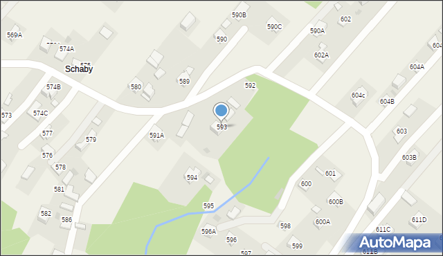 Skrzyszów, Skrzyszów, 593, mapa Skrzyszów