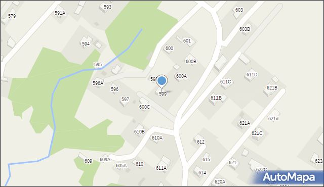 Skrzyszów, Skrzyszów, 599, mapa Skrzyszów